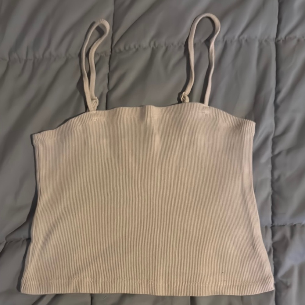 Women's Cream Ribbed Tank Top